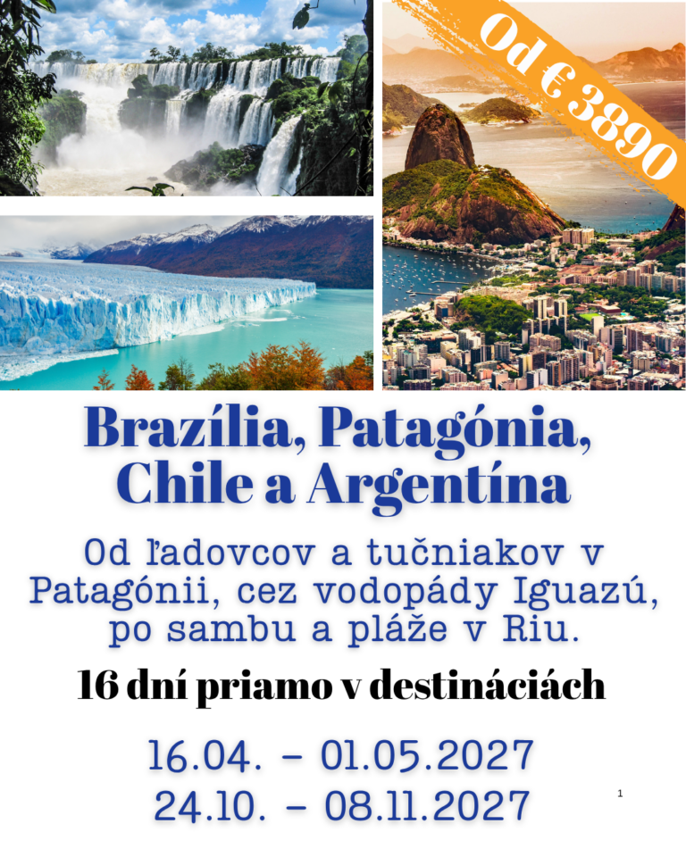 Zájazd Brazília, Patagónia, Chile a Argentína Alpaca Travel